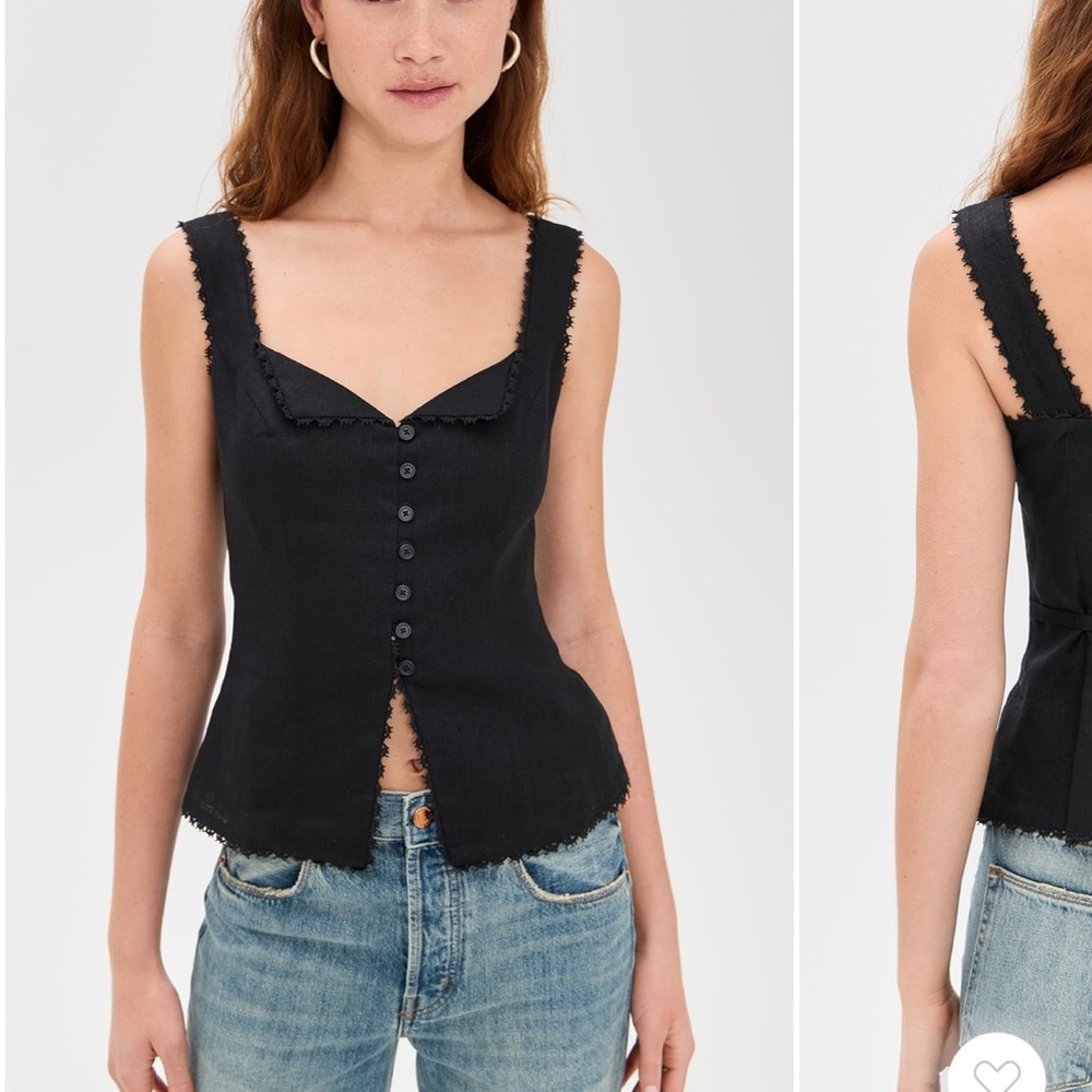 Reformation Viola Linen Top Size 2
